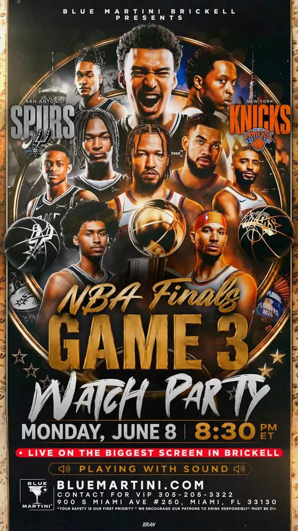 NBA Finals — Game 3 — Story size artwork designed by Bran Visuals for Blue Martini Brickell