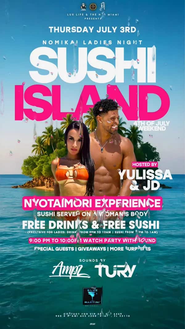 Sushi Island — Promo video video still designed by Bran Visuals for Lux Life & The Hub Miami