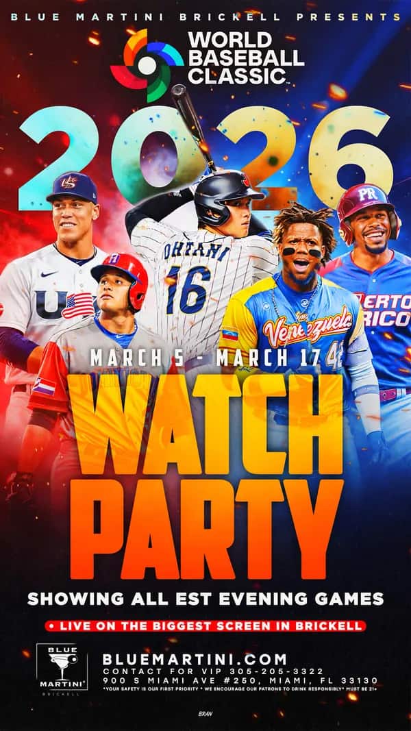 World Baseball Classic 2026 — Story size artwork designed by Bran Visuals for Blue Martini Brickell