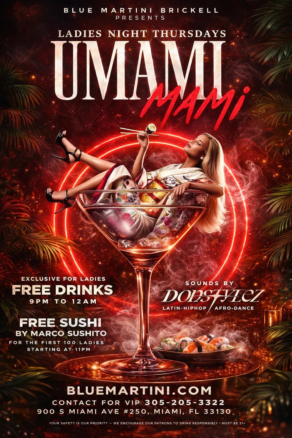 Restaurant Menus & Visual Arts sample — Umami Mami for Blue Martini Brickell