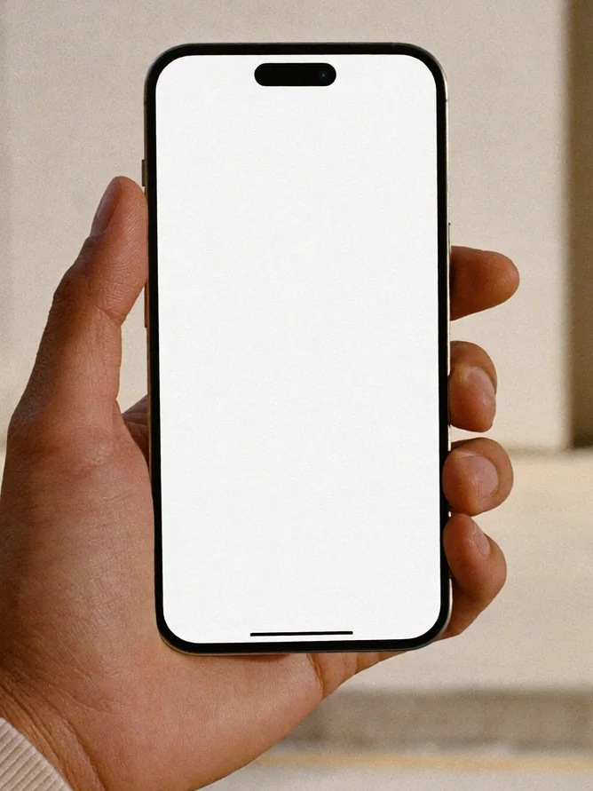 A hand holding a phone with the OTRO website open on it